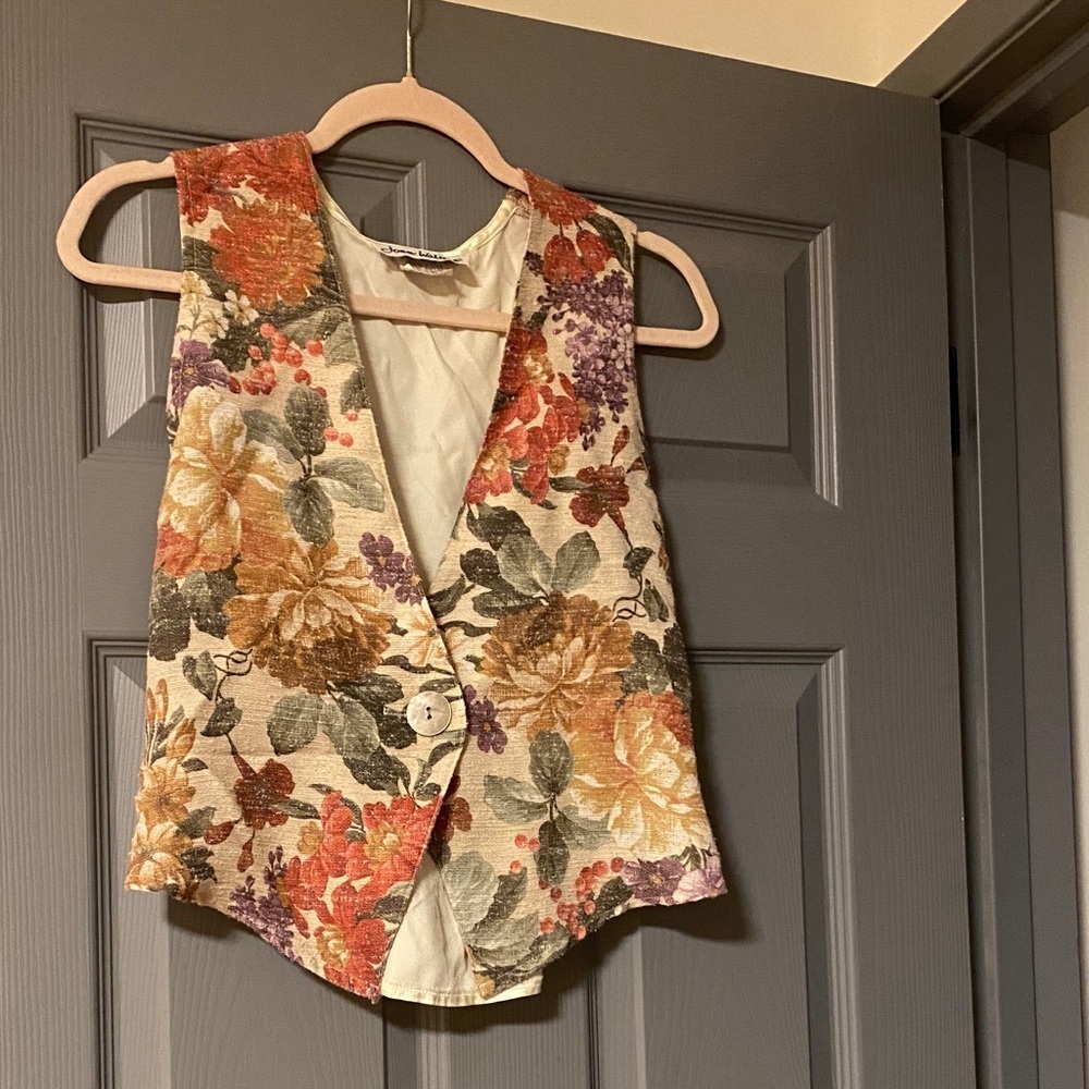 Floral Women's Joan Walters Made in USA Vintage Vest Cottagecore Classic
